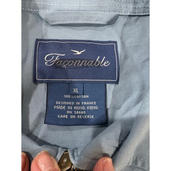 Faconnable light blue bomber jacket men's coast size XL - Picture 5 of 11